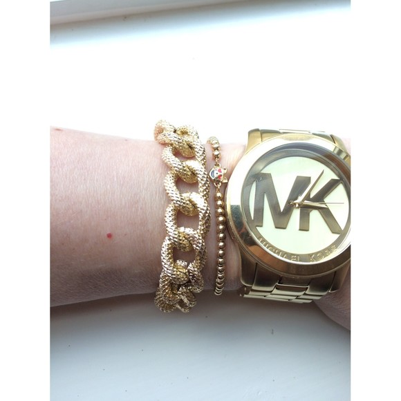 Gold/Silver Chunky Link Chain Bracelet - Picture 4 of 4